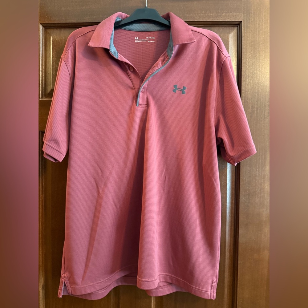 Under Armour Men's Polo Shirt - Maroon and Gray